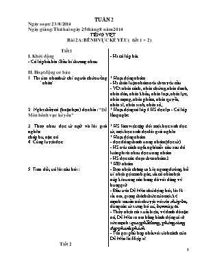 Giáo án lớp 4 - Tuần thứ 2