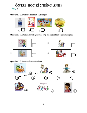 Ôn tập học kì 2 tiếng Anh lớp 4